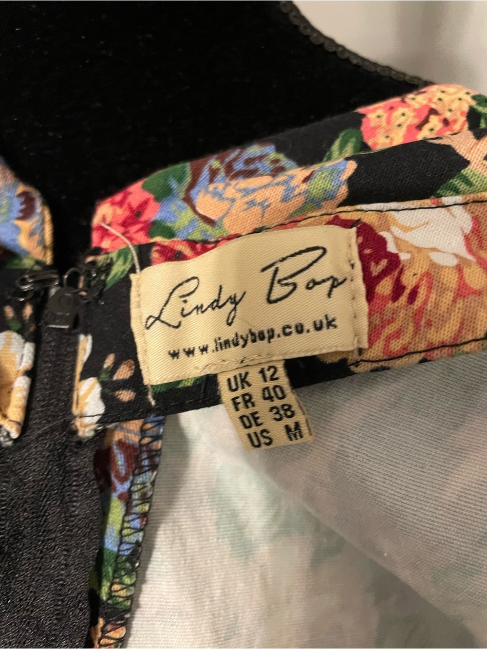 Lindy Bop Black Floral Retro Vintage-Style Midi Dress - Picture 7 of 7